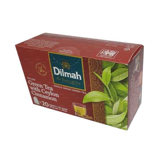 Цейлонский зеленый чай Dilmah с цейлонской корицей (40 г) 20 пакетиков