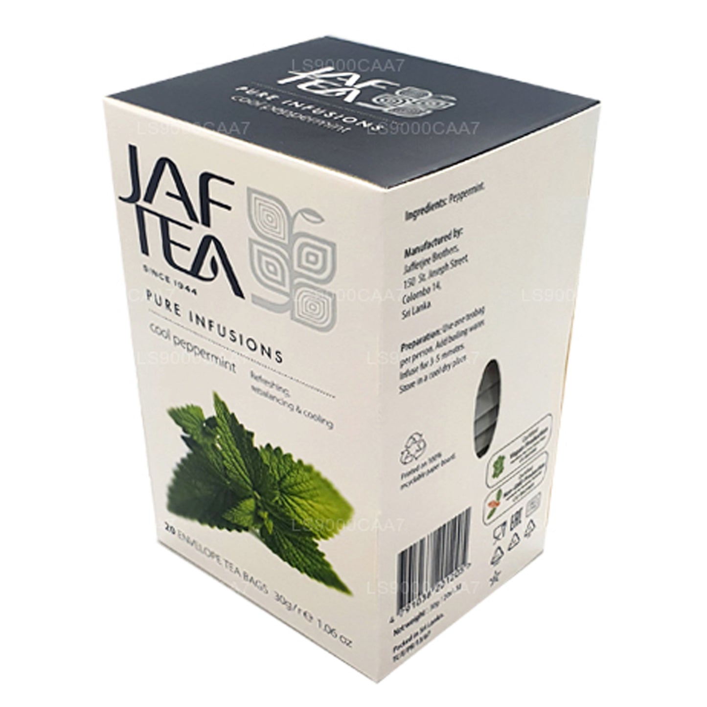 Коллекция чистых инфузий Jaf Tea, прохладная фольга с мятой перечной, конверт, пакетики для чая (30 г)