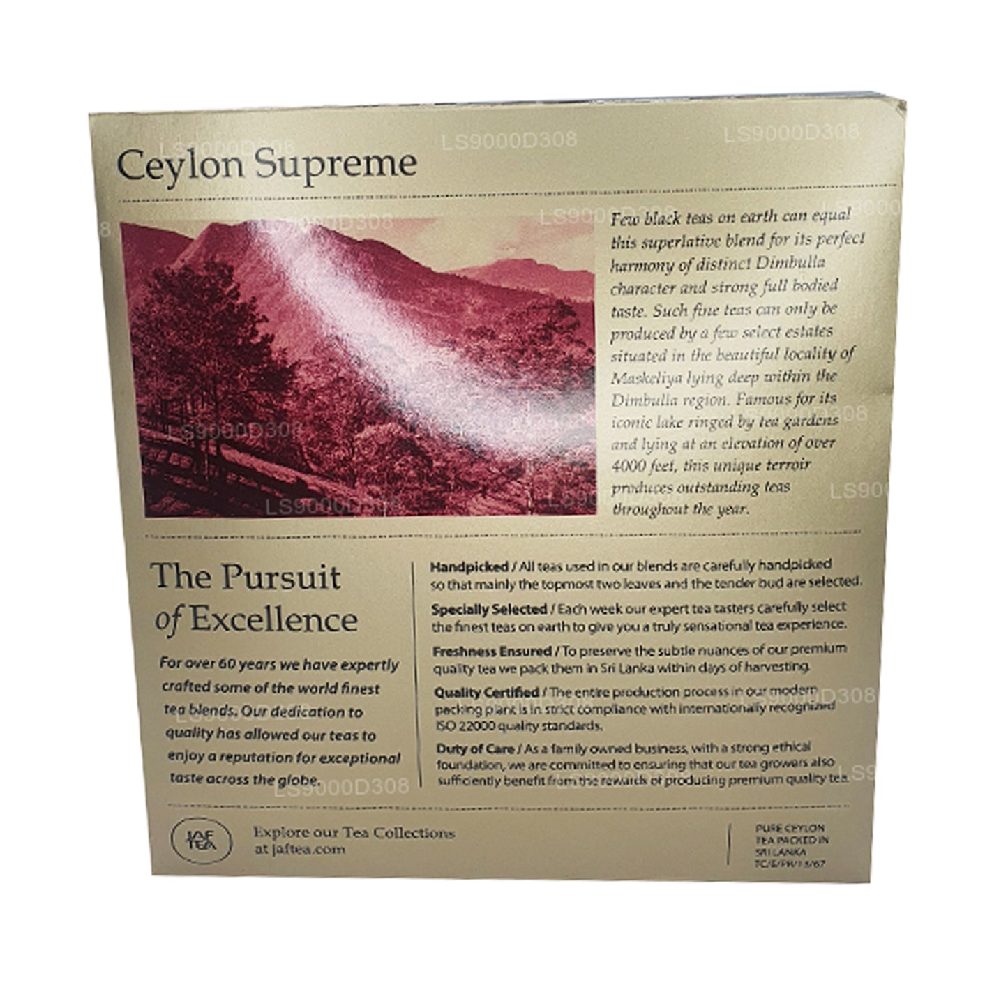 Классическая золотая коллекция чая Jaf Ceylon Supreme (50 г)