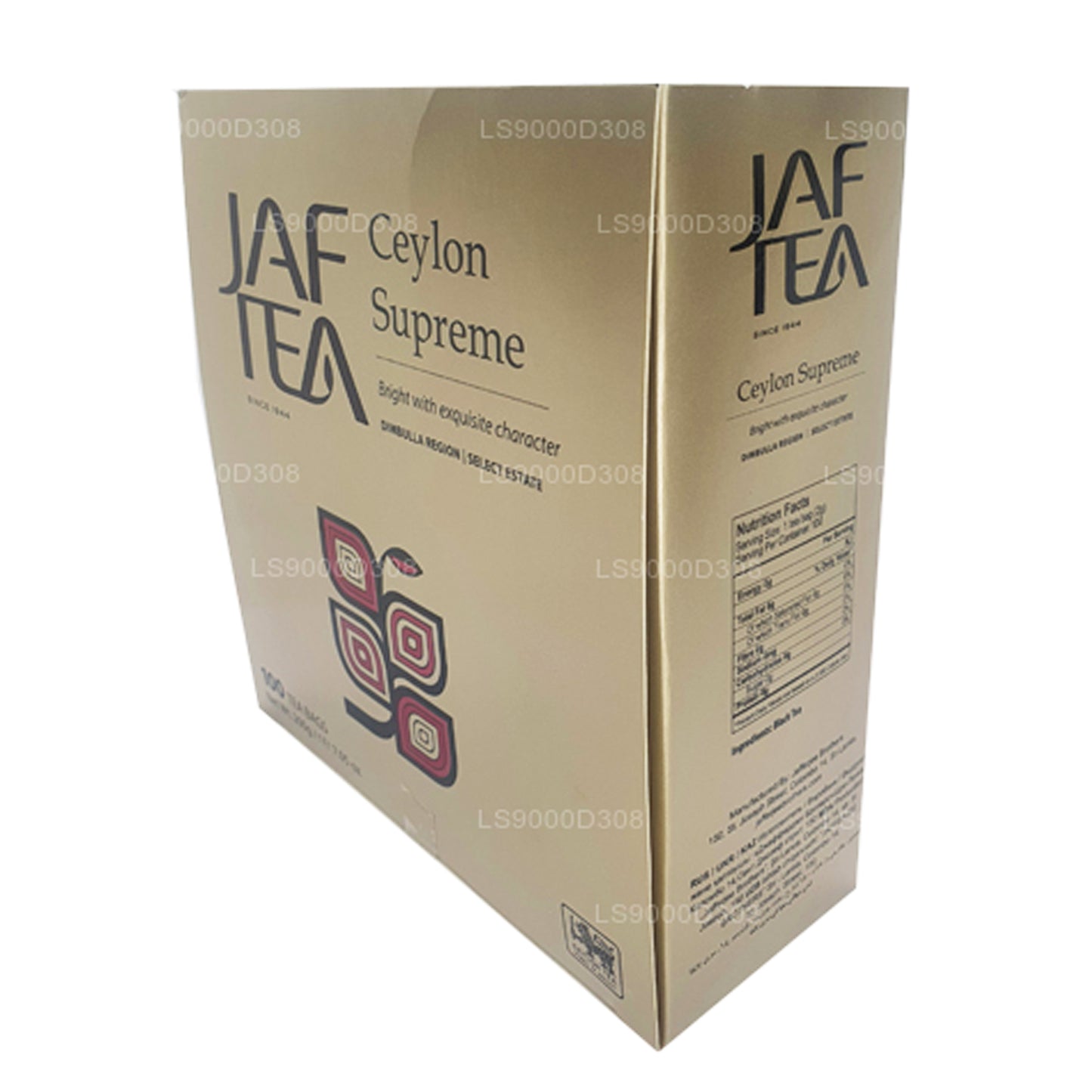 Классическая золотая коллекция Jaf Tea Ceylon Supreme 100 чайных пакетиков, шнурок и бирка (200 г)
