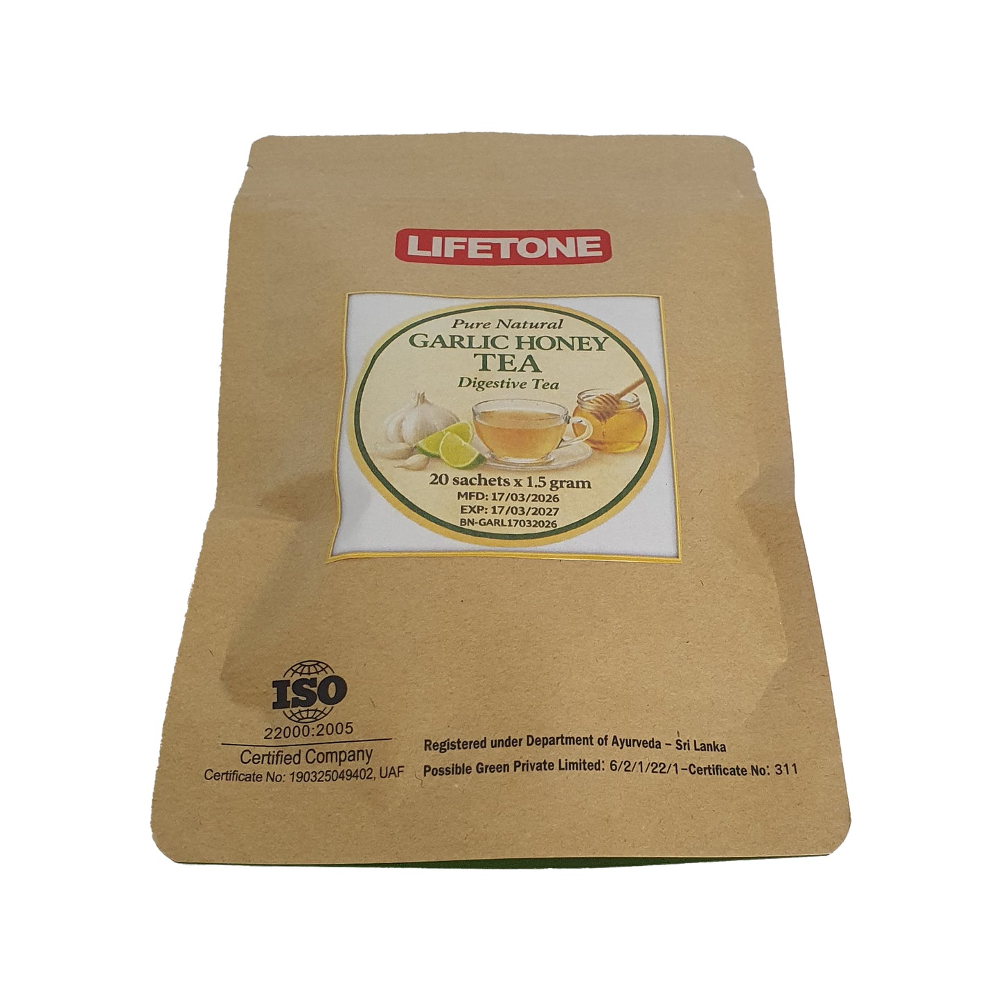 Чай Lifetone с чесноком и медом (40 г)