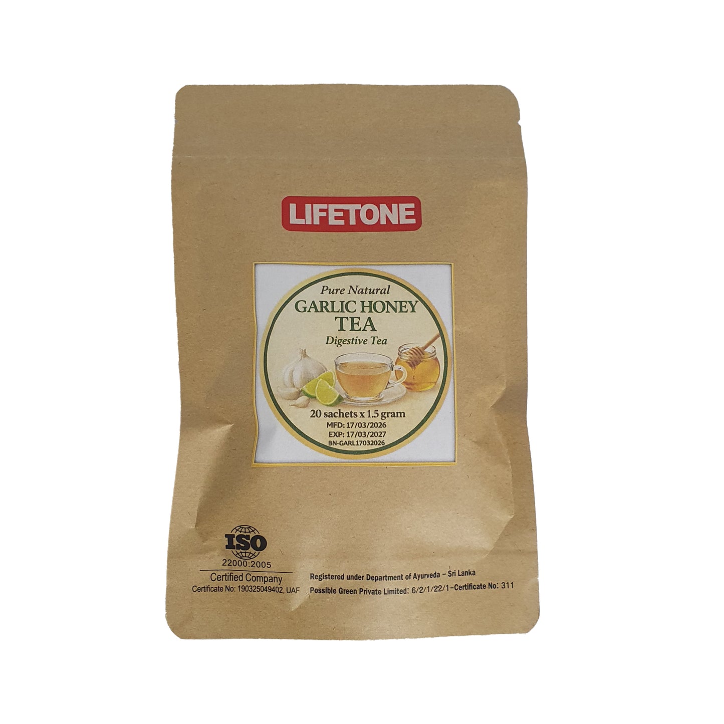 Чай Lifetone с чесноком и медом (40 г)