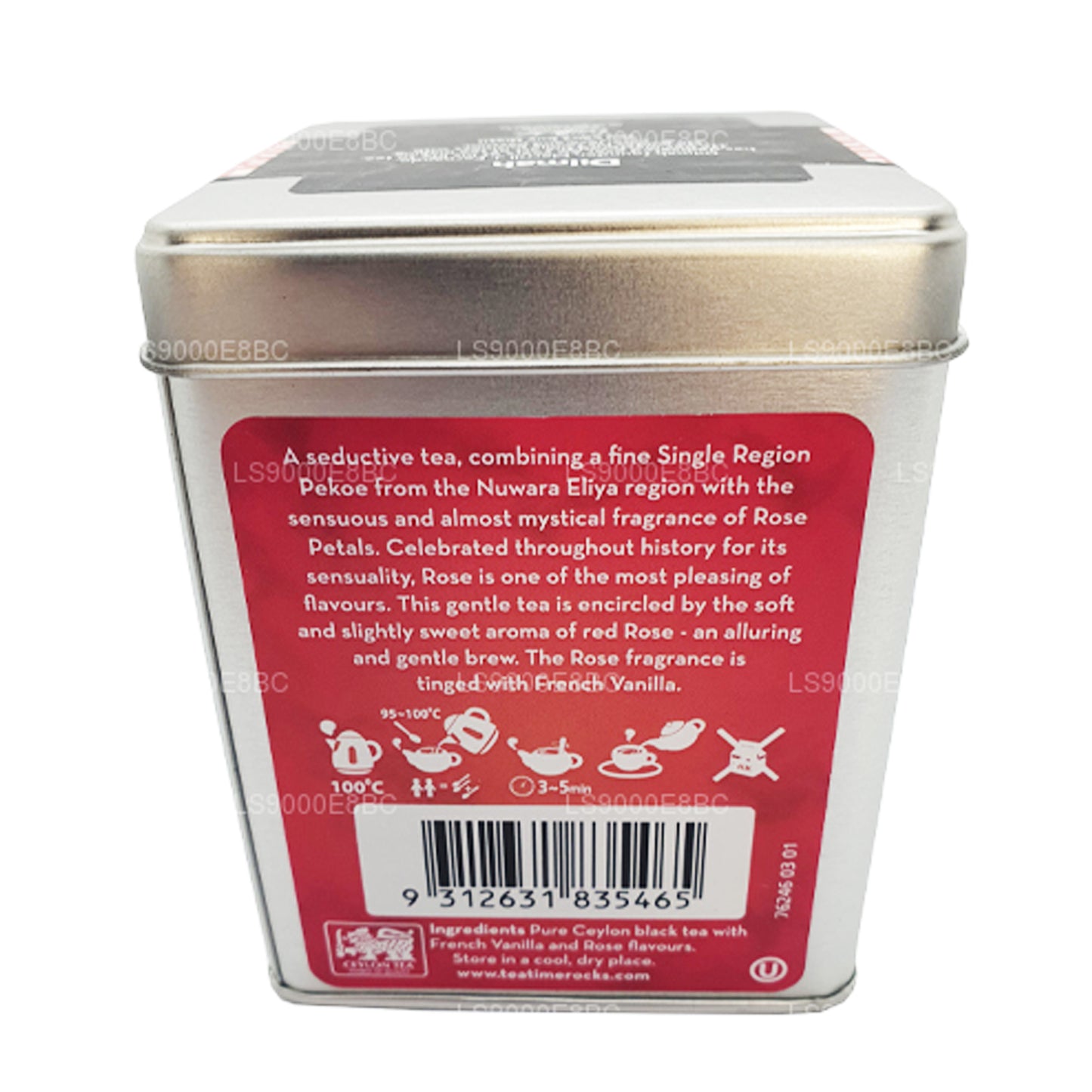 Розовый листовой чай Dilmah серии T с французской ванилью (100 г)