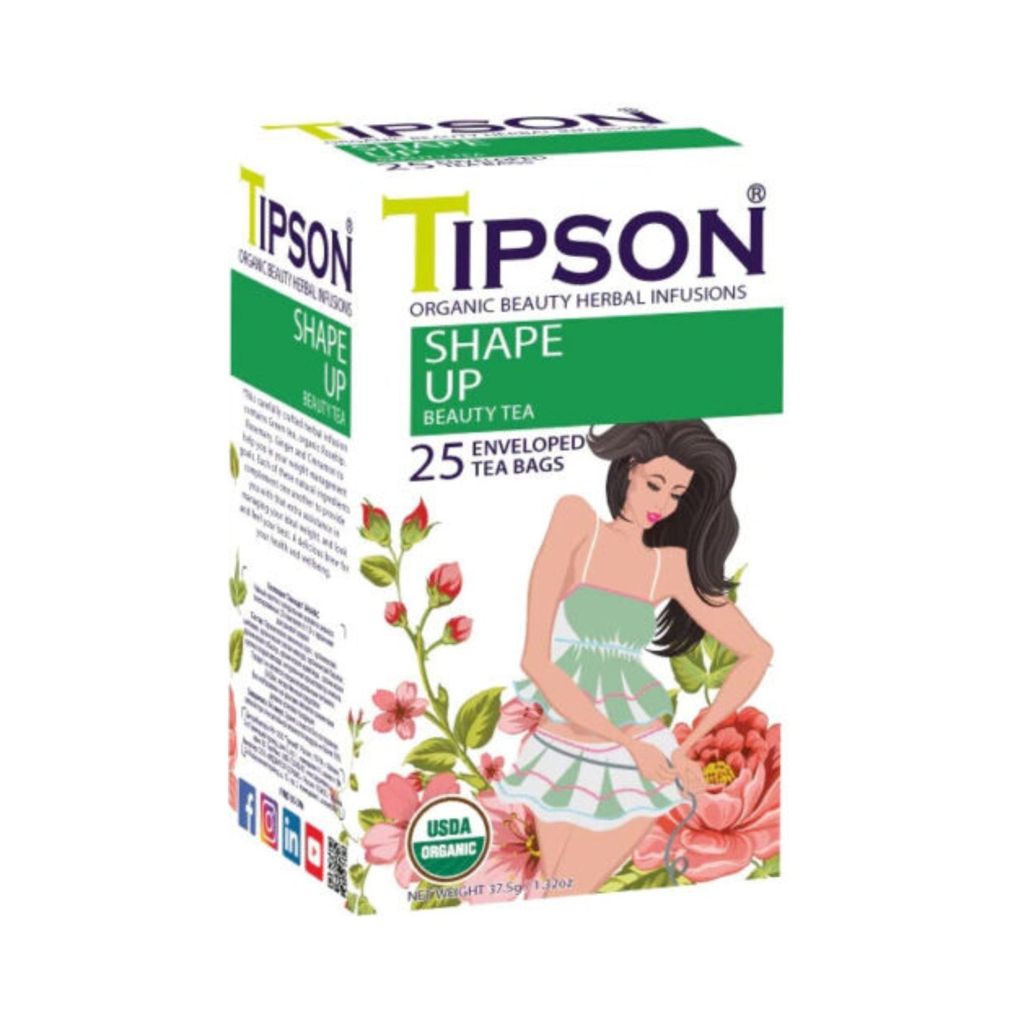 Tipson Organic Shape Up Tea (37.5g) 25 Tea Bags