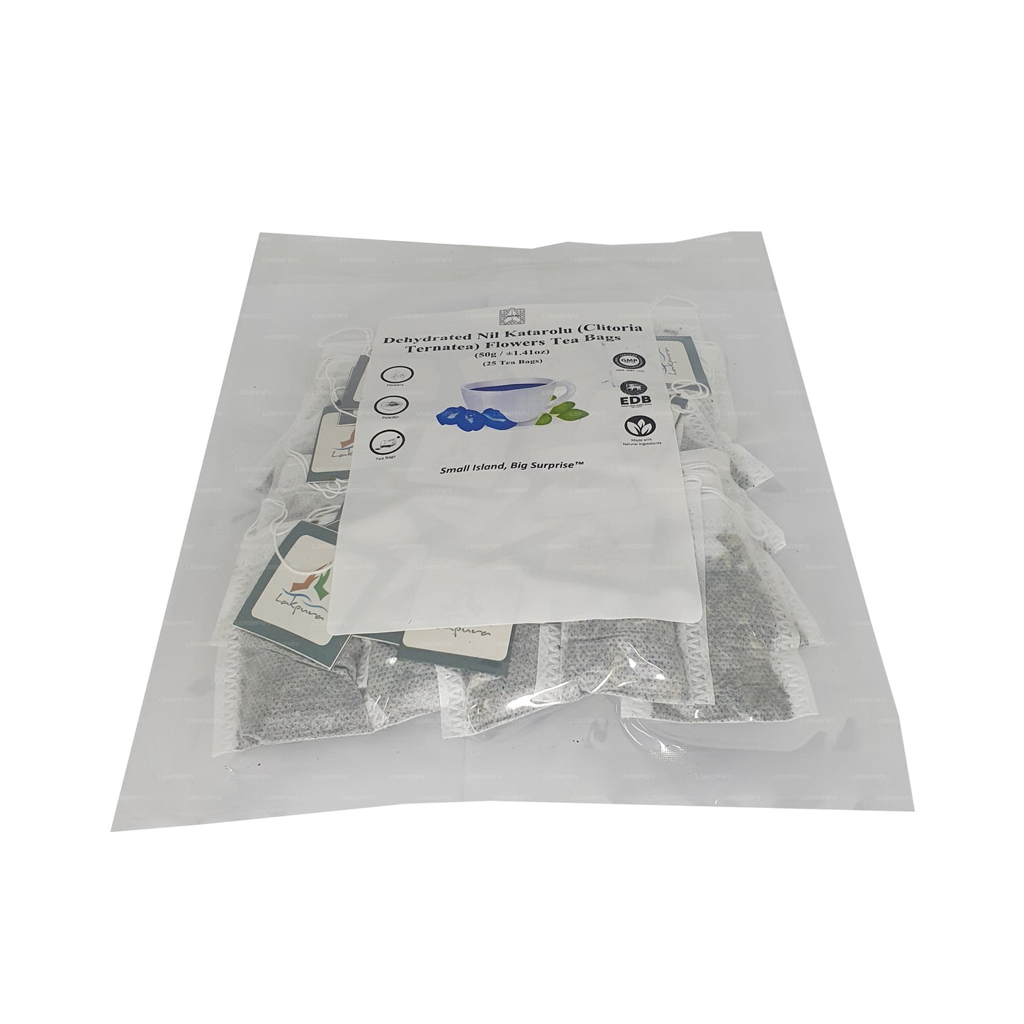 Чайные пакетики Lakpura® из сушеных цветков клитории тройчатой ​​(Nil Katarolu; Clitoria Ternatea) (25 пакетиков)