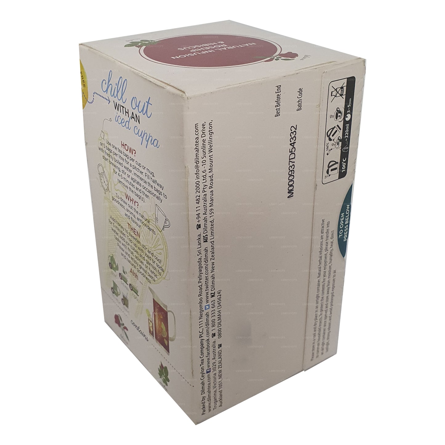 Черный чай Dilmah со вкусом шиповника и гибискуса (30 г)