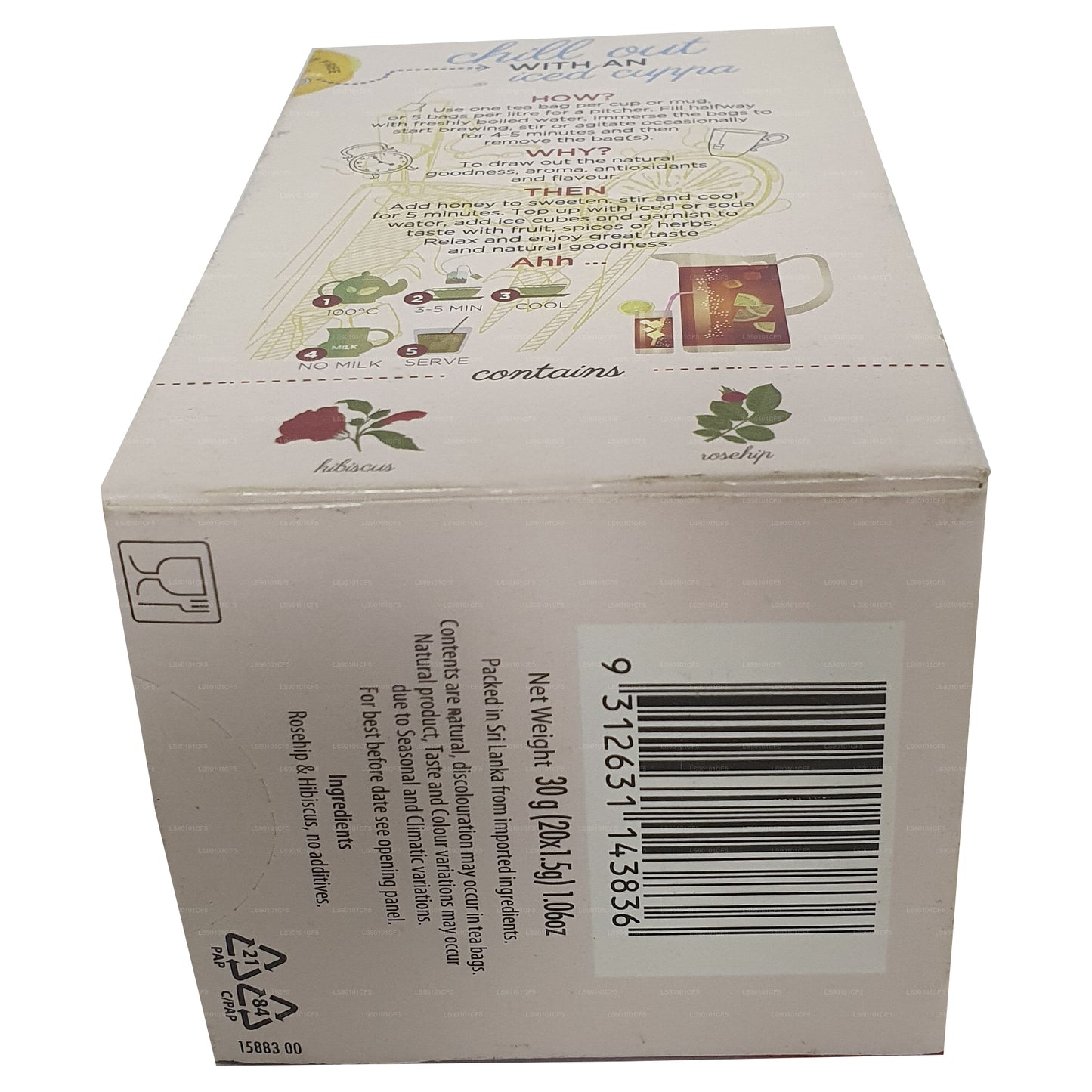 Черный чай Dilmah со вкусом шиповника и гибискуса (30 г)