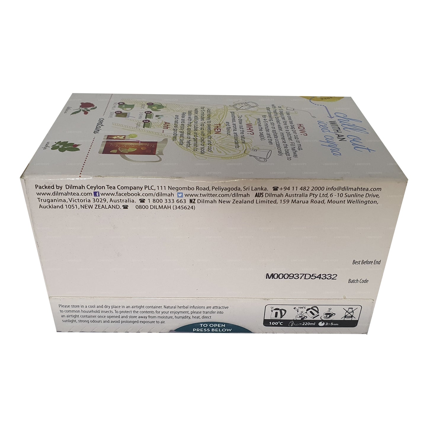 Черный чай Dilmah со вкусом шиповника и гибискуса (30 г)