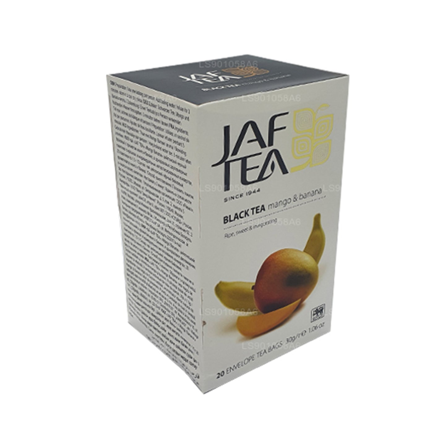 Jaf Tea Коллекция чистых фруктов Черный чай Манго Банан (30 г) 20 чайных пакетиков