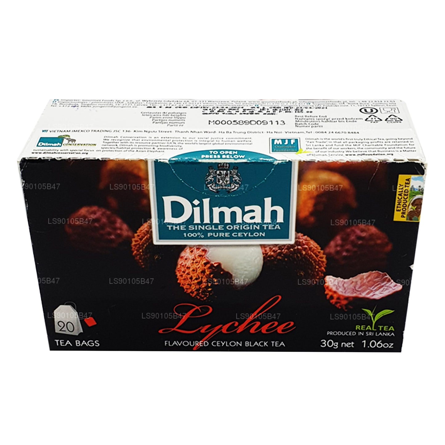 Черный чай со вкусом личи Dilmah (30 г)