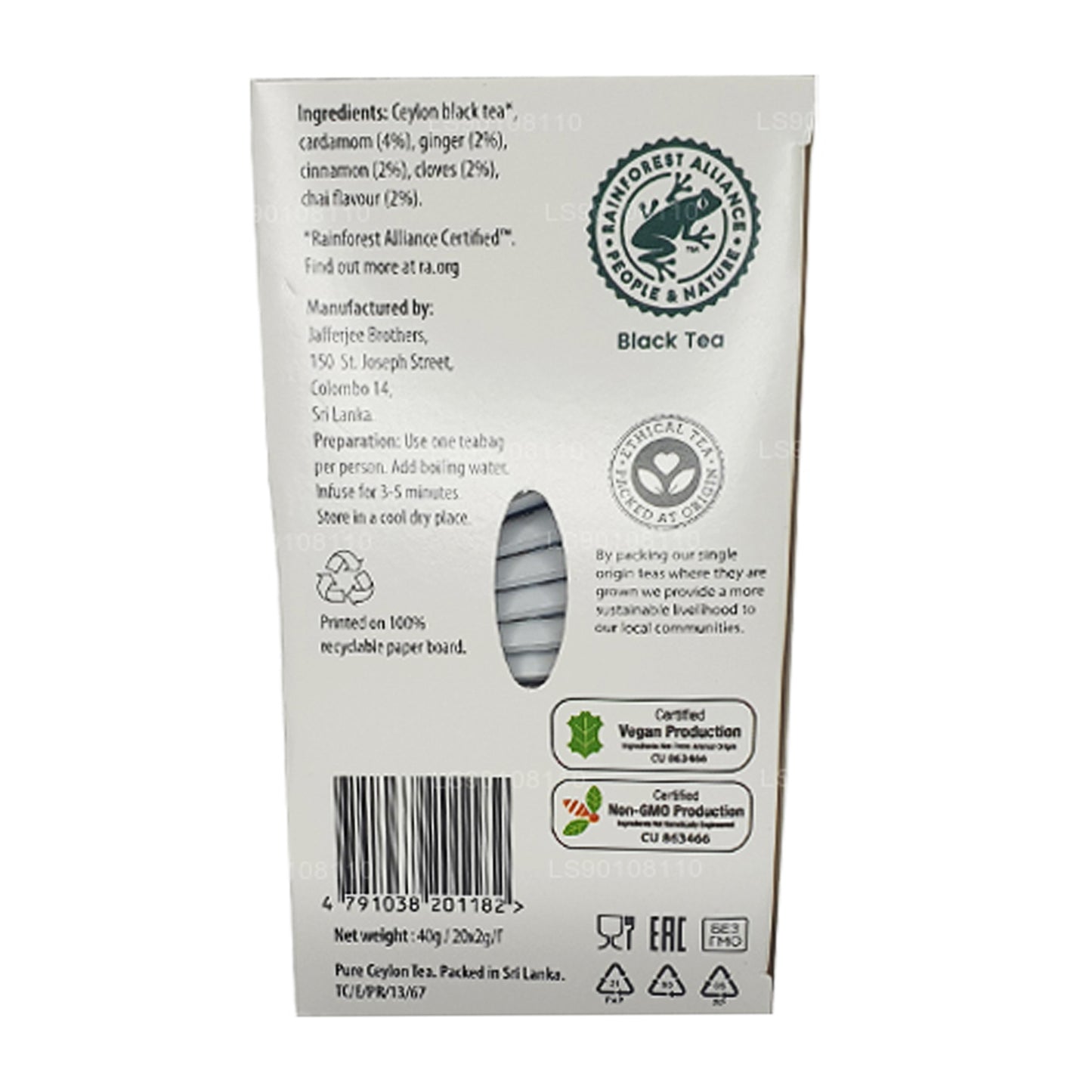 Чай Jaf Tea Pure Spice Collection Черный чай Чай со специями (40 г) 20 пакетиков