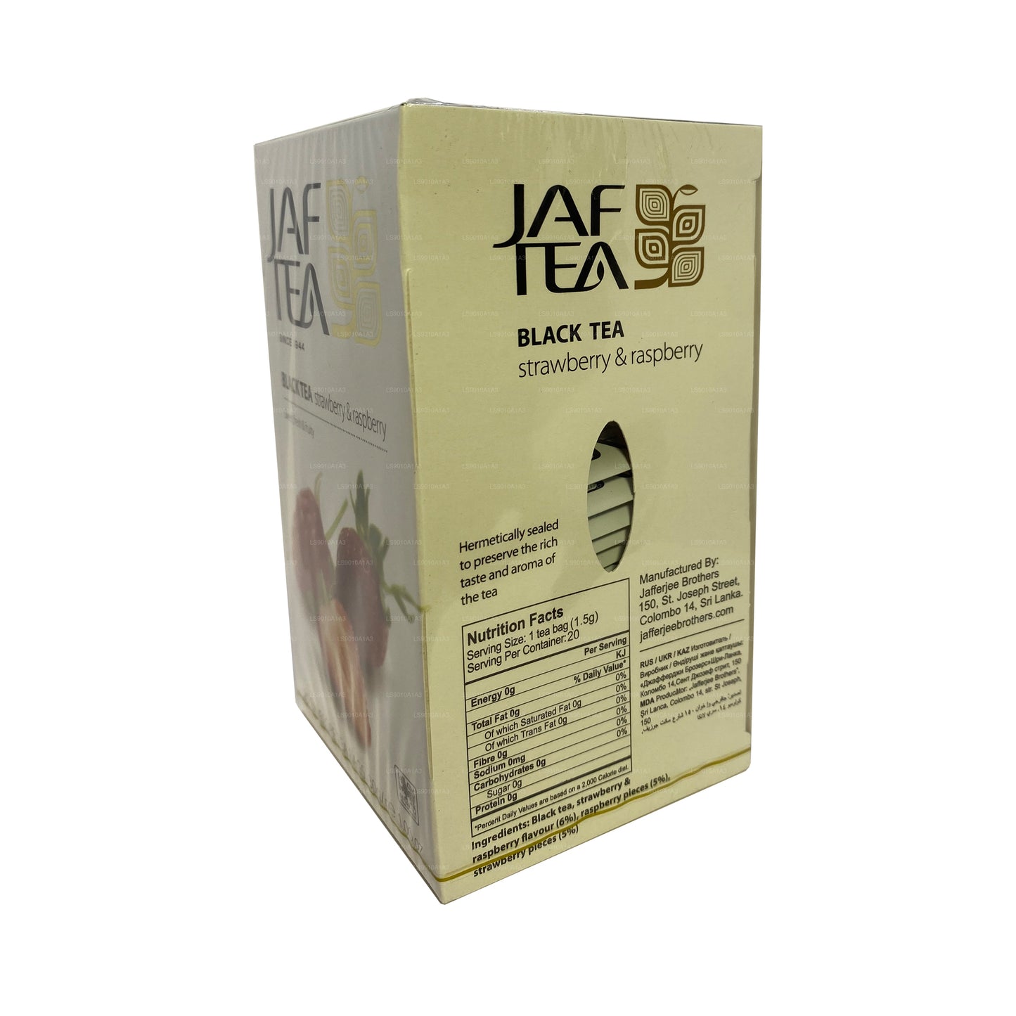 Коллекция Jaf Tea Pure Fruits Черный чай с клубникой и малиной (30 г) 20 пакетиков