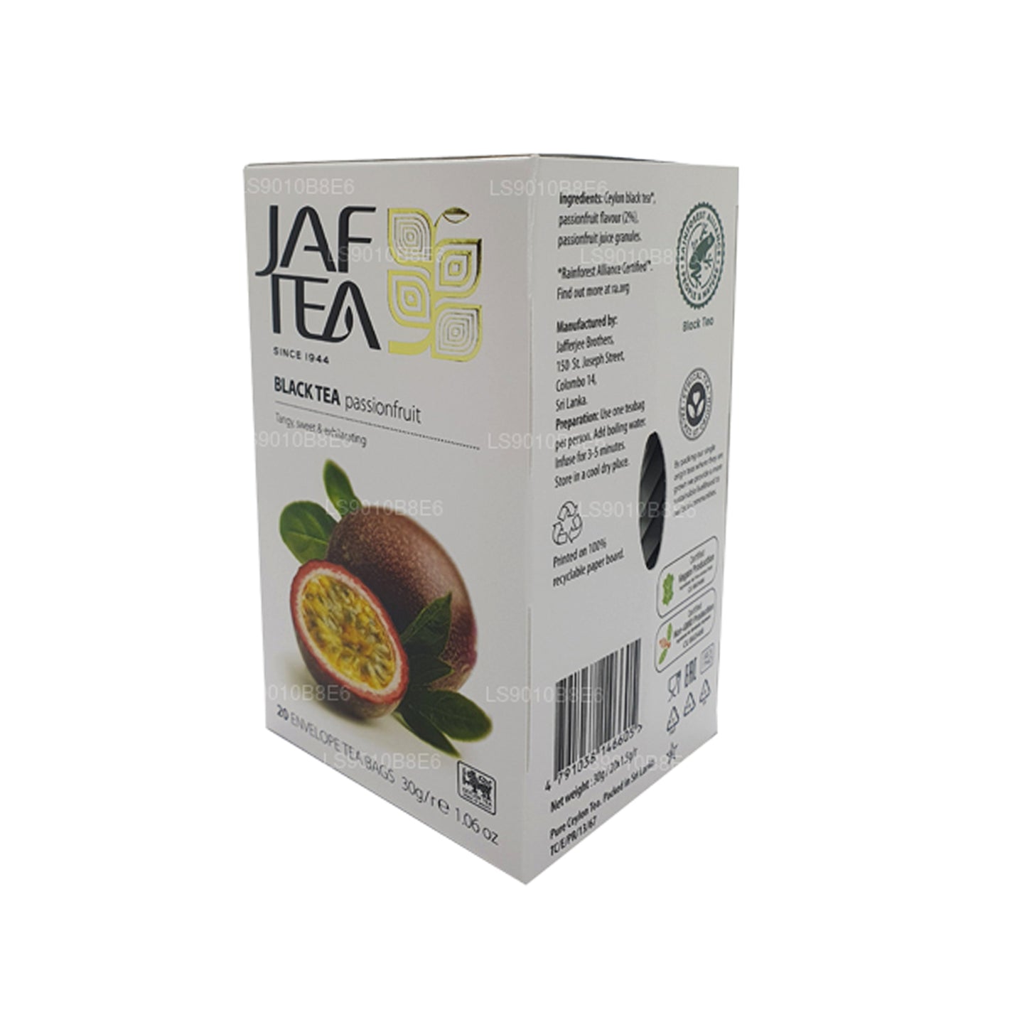 Коллекция Jaf Tea Pure Fruits, черный чай, маракуйя, фольга, конверт, чай в пакетиках (30 г)
