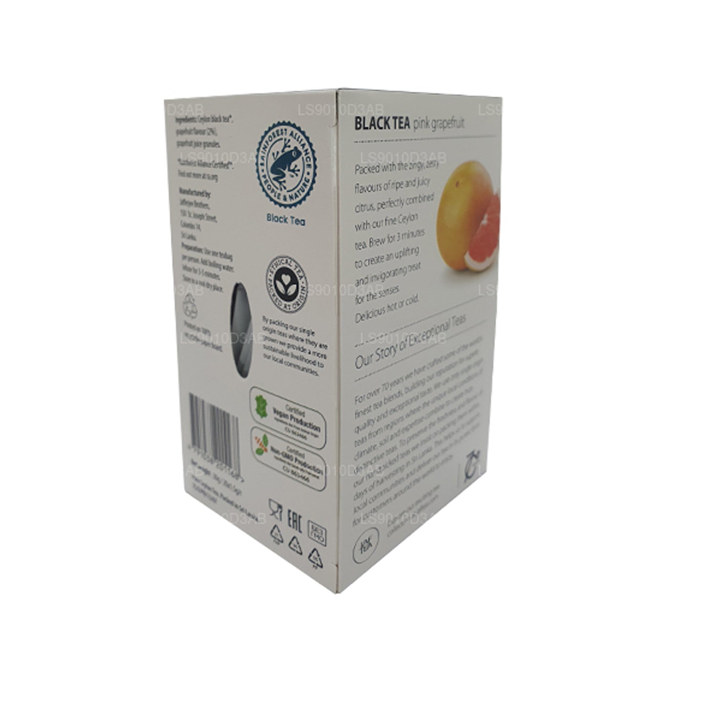 Коллекция Jaf Tea Pure Fruits, черный чай, розовый грейпфрут, фольга, конверт, чайные пакетики (30 г)