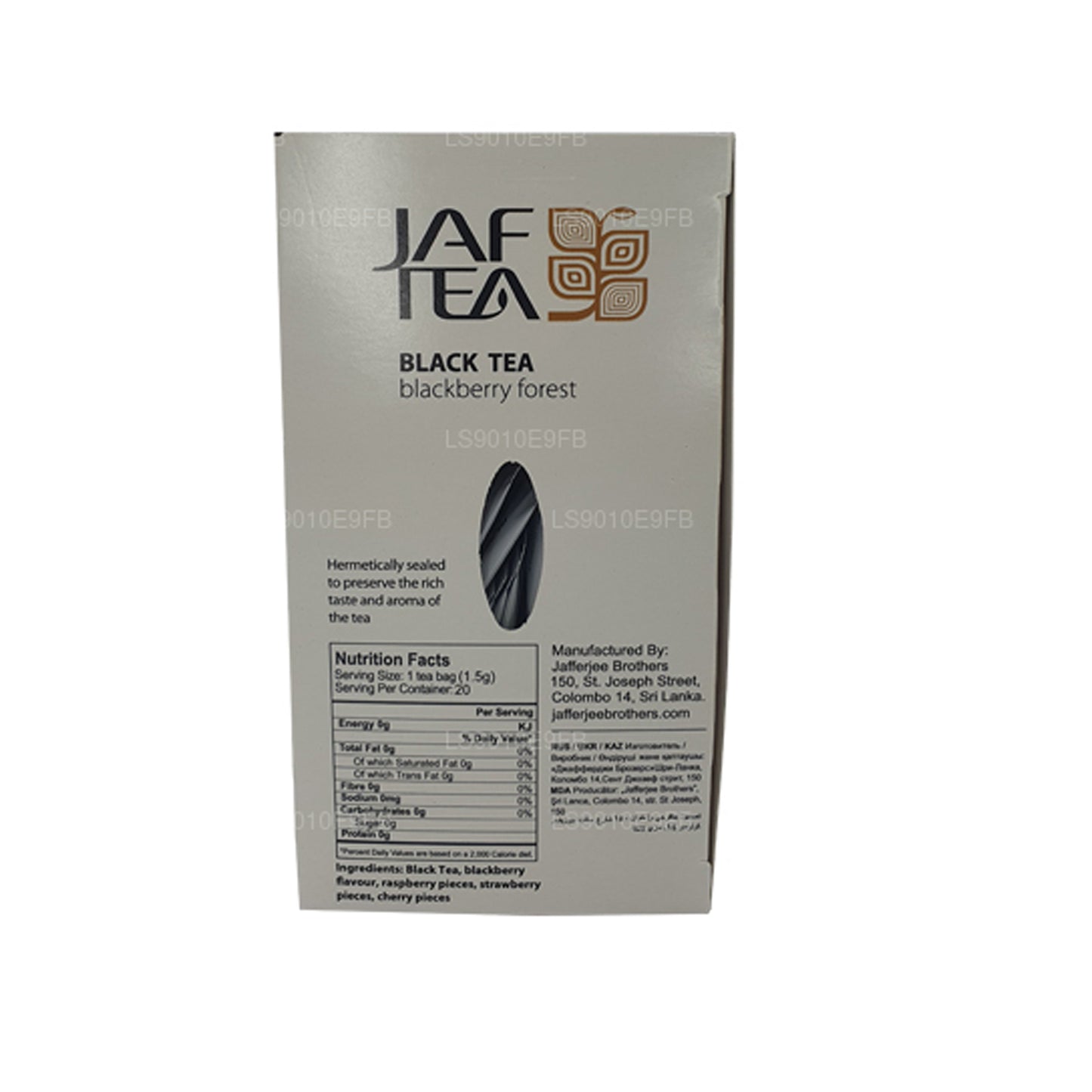 Коллекция Jaf Tea Pure Fruits Черный чай Ежевика Лесная фольга Конверт в пакетиках (30 г)
