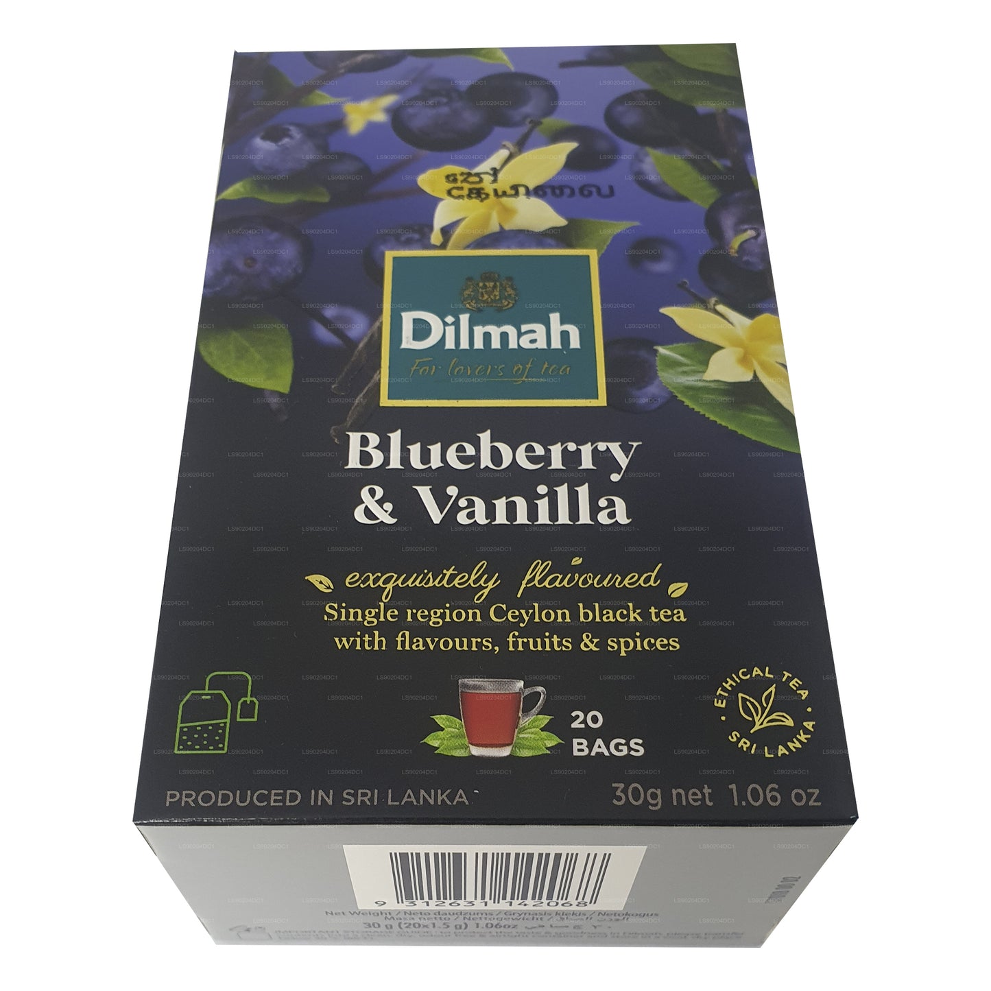 Чай Dilmah со вкусом черники и ванили (40 г) 20 пакетиков