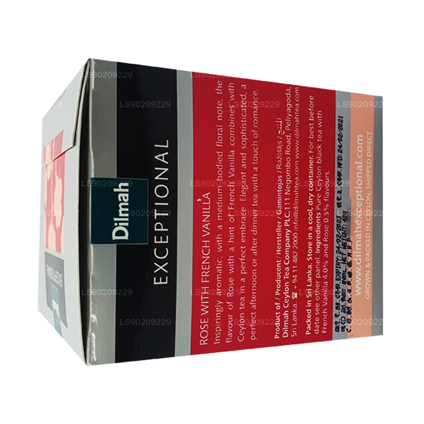 Эксклюзивная роза Dilmah с французской ванилью (40 г) 20 пакетиков