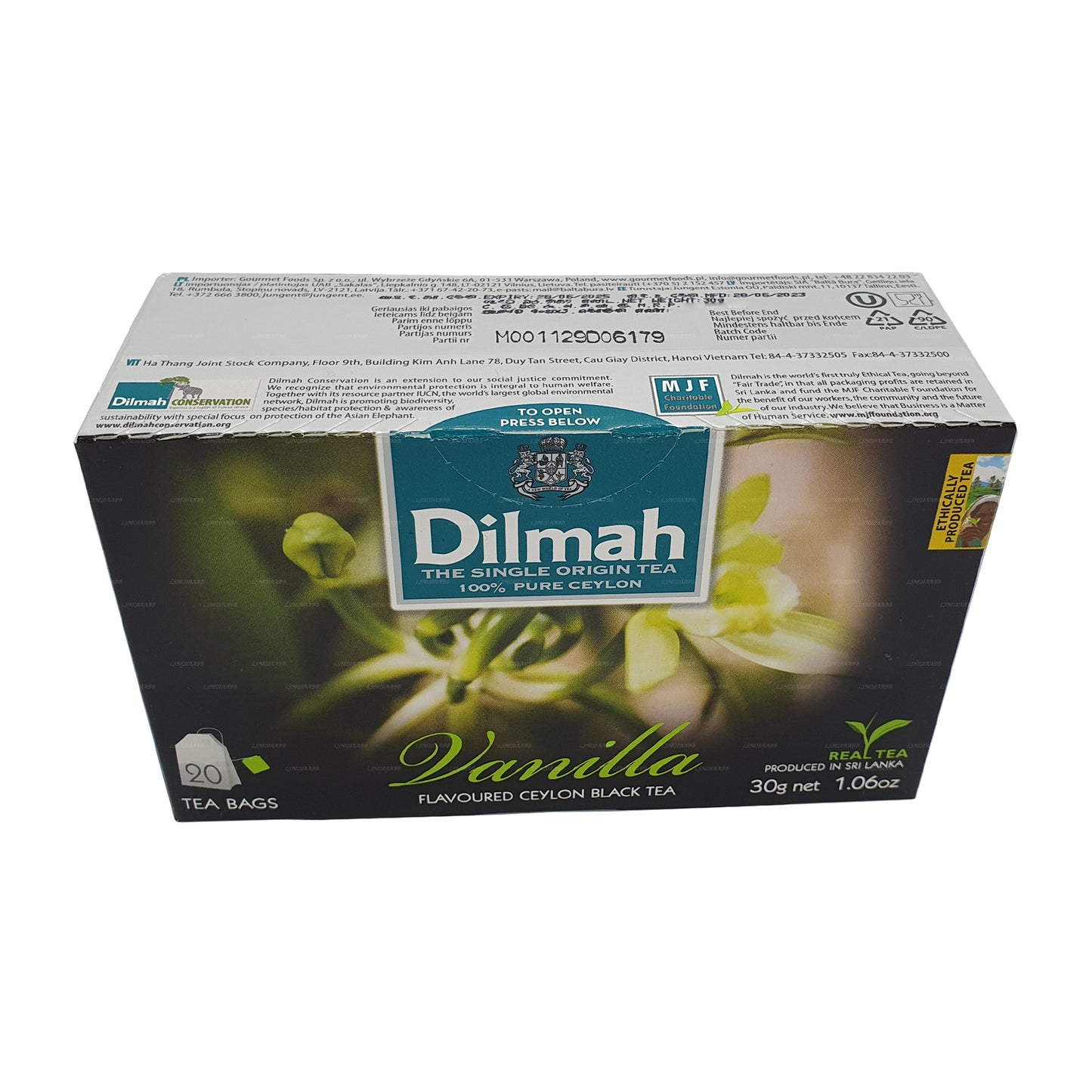 Чай Dilmah со вкусом ванили (40 г) 20 чайных пакетиков