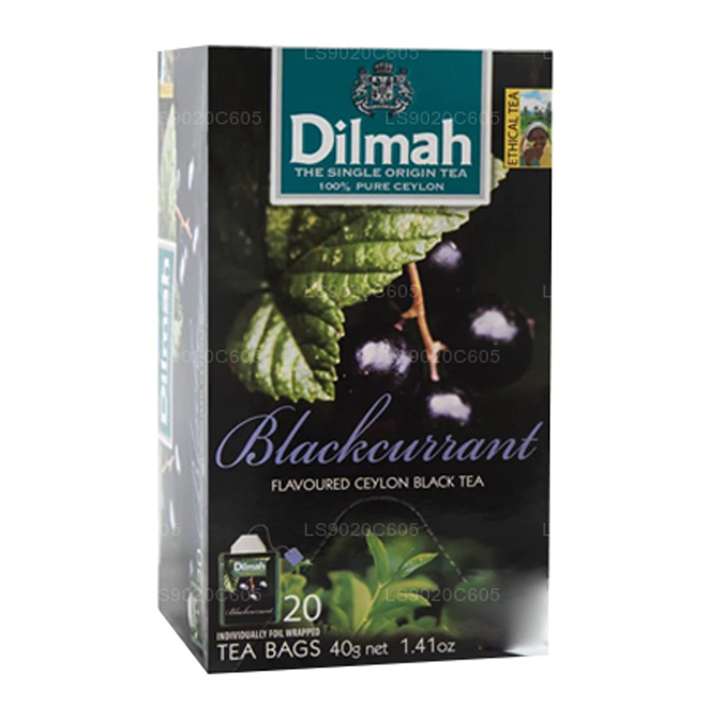 Чай Dilmah со вкусом черной смородины (40 г) 20 пакетиков