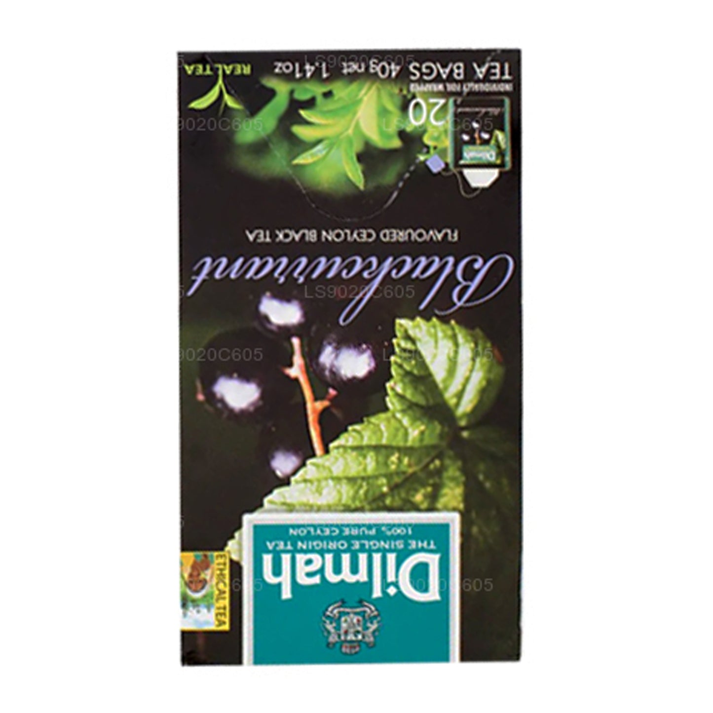 Чай Dilmah со вкусом черной смородины (40 г) 20 пакетиков
