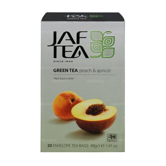 Jaf Tea Pure Green Collection Зеленый чай с персиком и абрикосом (40 г) 20 пакетиков