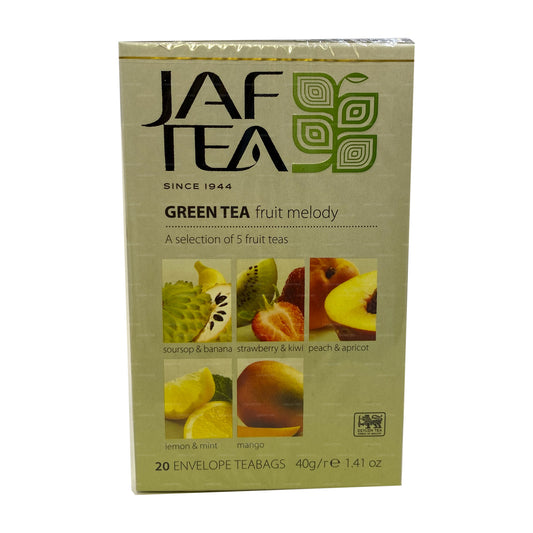 Jaf Tea Pure Green Collection Зеленый чай Фруктовая мелодия (40 г) 20 чайных пакетиков