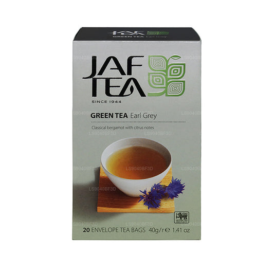 Jaf Tea Earl Grey Green Tea (40g) 20 Foil Envelope Tea Bags