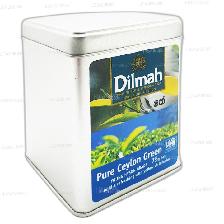 Чистый цейлонский зеленый чай Dilmah (МОЛОДОЙ СОРТ HYSON) Рассыпной листовой чай (75 г) Caddy