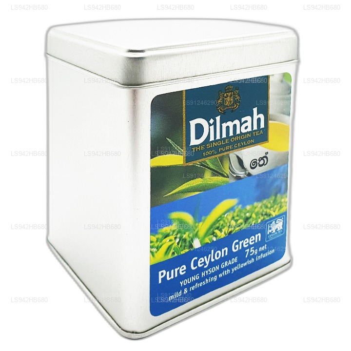 Чистый цейлонский зеленый чай Dilmah (МОЛОДОЙ СОРТ HYSON) Рассыпной листовой чай (75 г) Caddy
