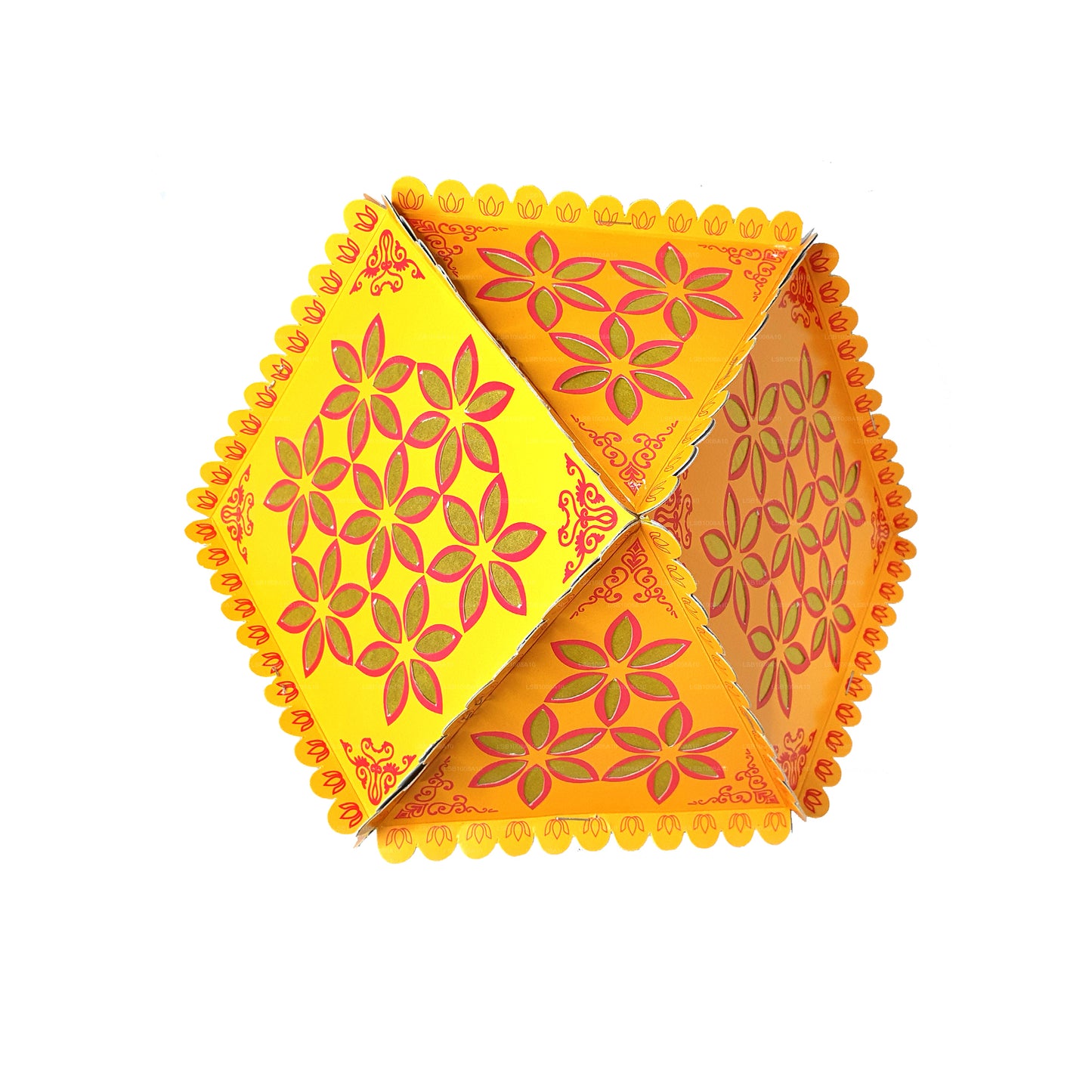 Lakpura Cardboard Vesak Lanterns (Atapattam Koodu) 3Pcs Pack