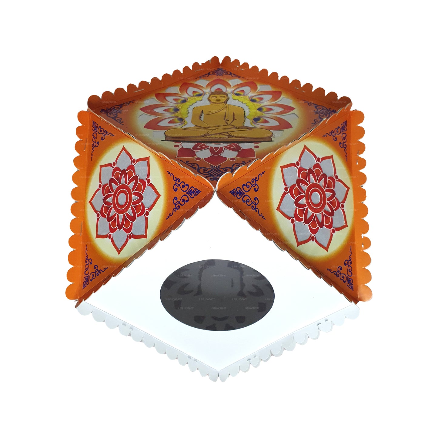 Lakpura Cardboard Vesak Lanterns (Atapattam Koodu) 3Pcs Pack