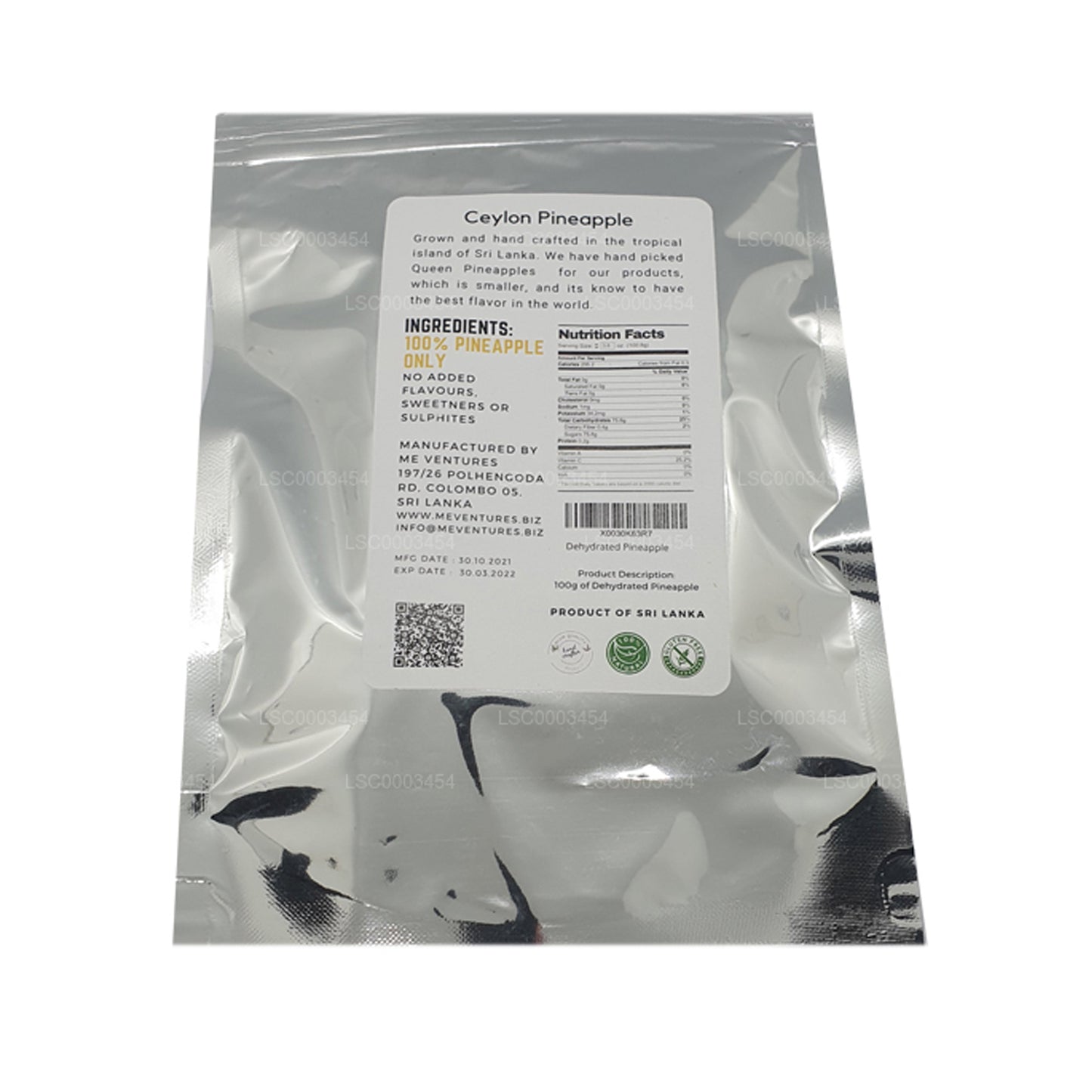 Обезвоженный ананас ME (100 г)