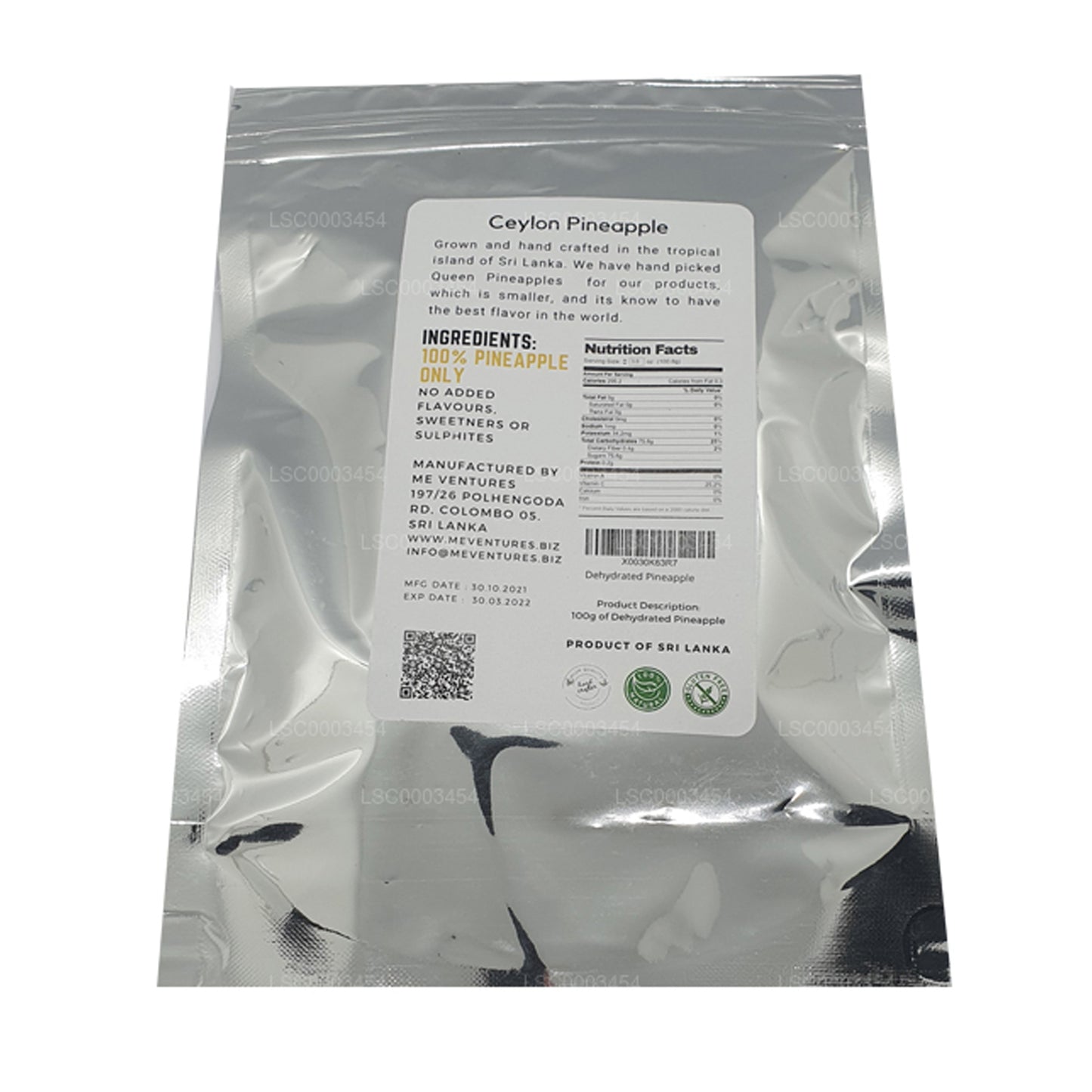 Обезвоженный ананас ME (100 г)