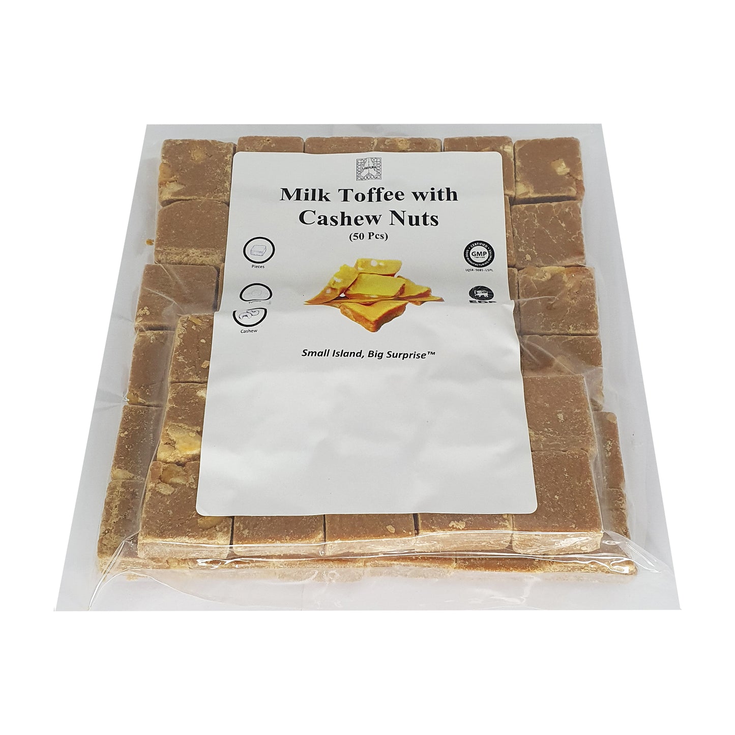 Молочные ириски Lakpura с орехами кешью (50 шт.)