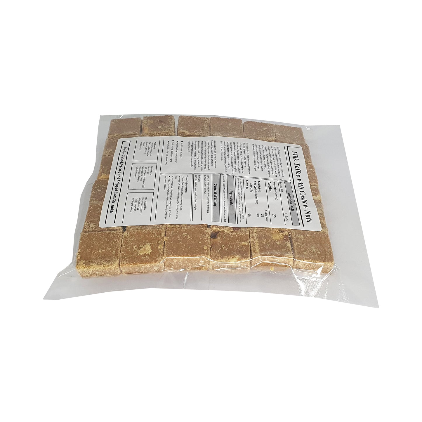 Молочные ириски Lakpura с орехами кешью (50 шт.)