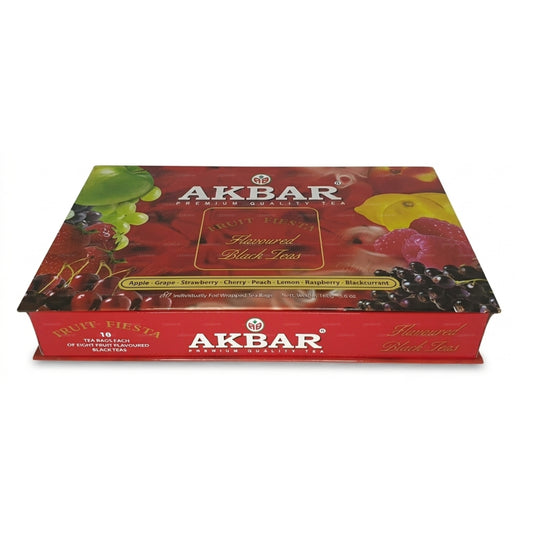 Подарочная коробка черного чая со вкусом Akbar Fruit Fiesta, 80 пакетиков чая (160 г)