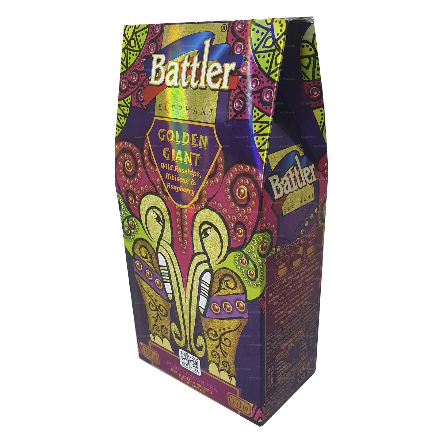 Рассыпной чай Battler Wild Shephip Hibiscus с малиной (100 г) в картонной коробке