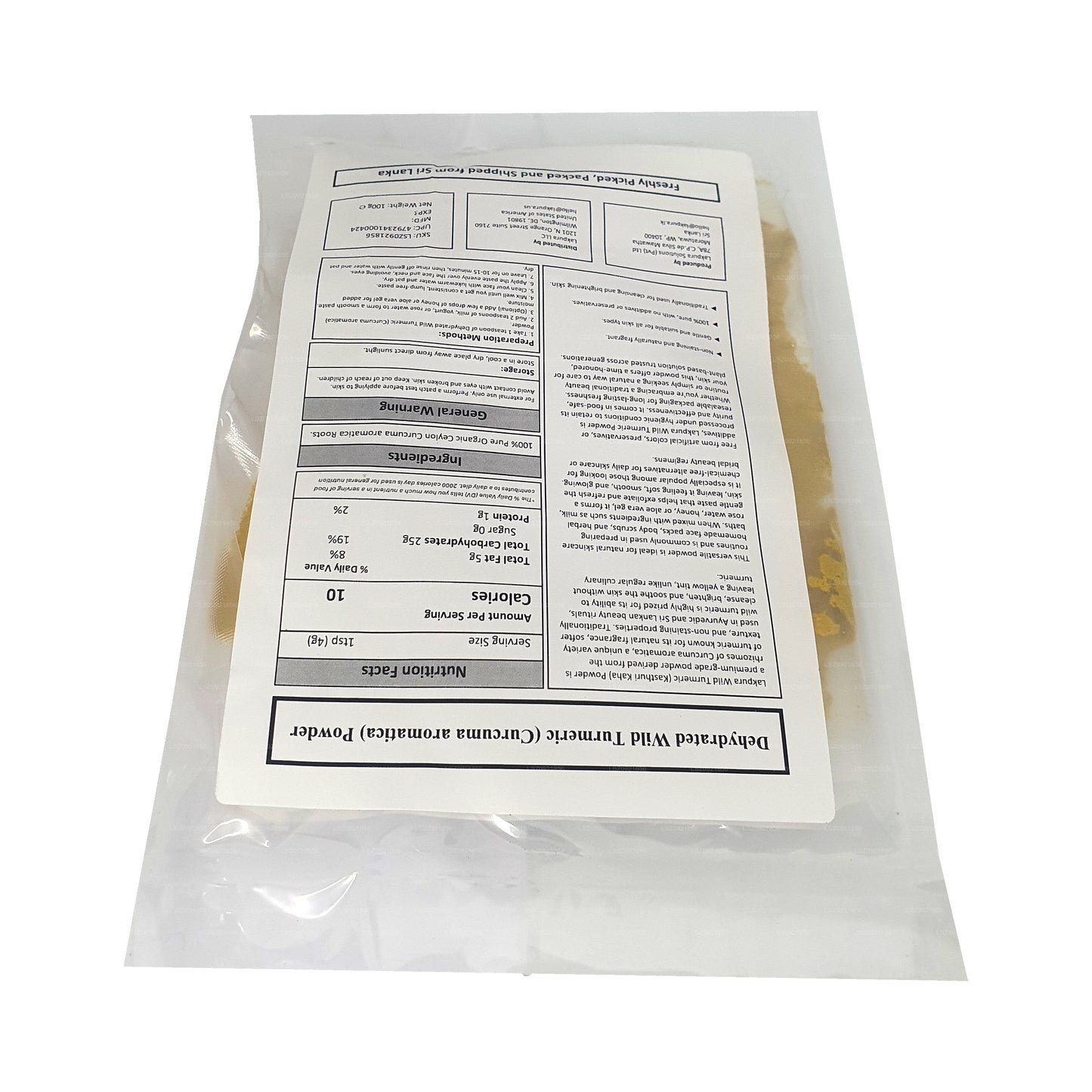 Lakpura Dehydrated Wild Turmeric (Kasthuri kaha) Powder