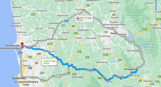 Частный трансфер из города Кандапола в аэропорт Коломбо (CMB)