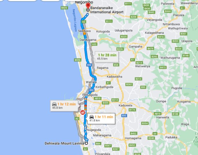 Частный трансфер из города Маунт-Лавиния в аэропорт Коломбо (CMB)