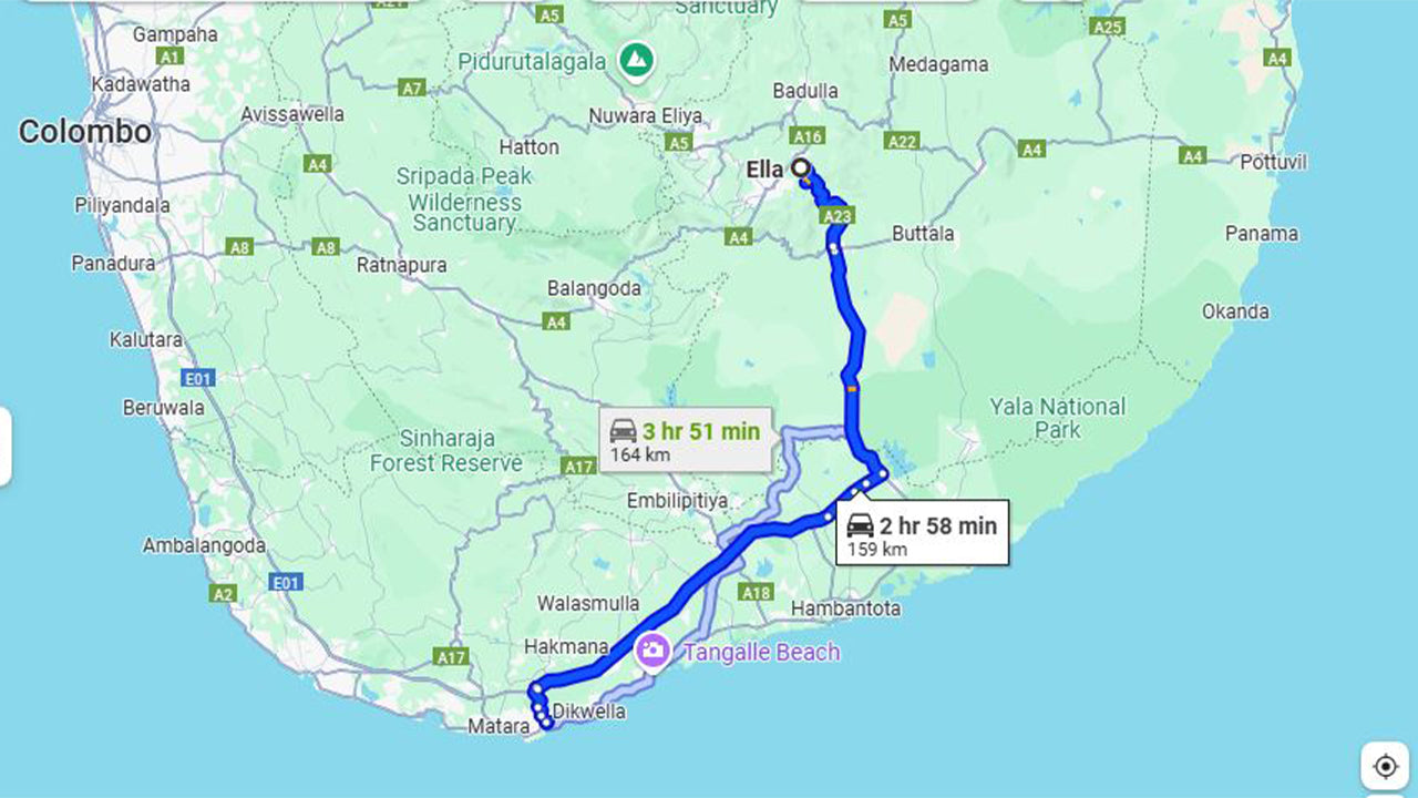 Частный трансфер из города Элла в город Мирисса