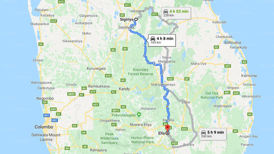 Sigiriya City to Ella City Private Transfer