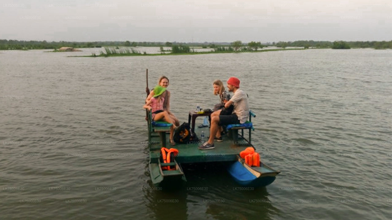 Наблюдение за птицами с лодки в заповеднике Каламетия из Тангалле.
