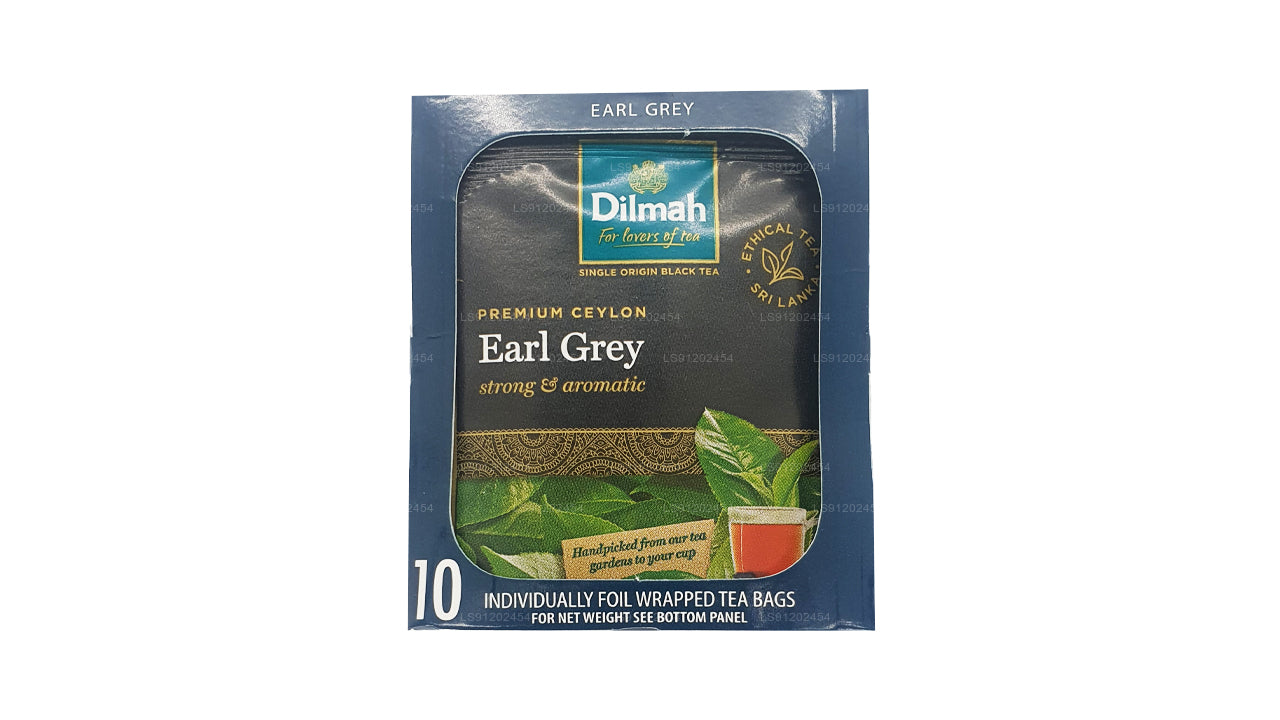 Чай Dilmah Earl Grey (20 г) 10 чайных пакетиков в индивидуальной упаковке в фольге