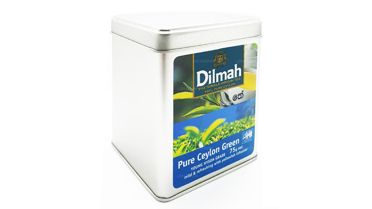 Чистый цейлонский зеленый чай Dilmah (МОЛОДОЙ СОРТ HYSON) Рассыпной листовой чай (75 г) Caddy